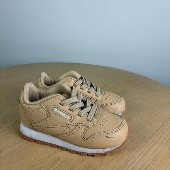 Reebok Other - Reebok Classic Shoes Toddler 6 Tan Lace Up Sneakers Baby Retro Sporty Neutral